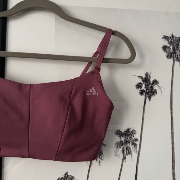 adidas | NWOT Yoga Studio Light-Support Bra in Burgundy Size Medium - Picture 5 of 9